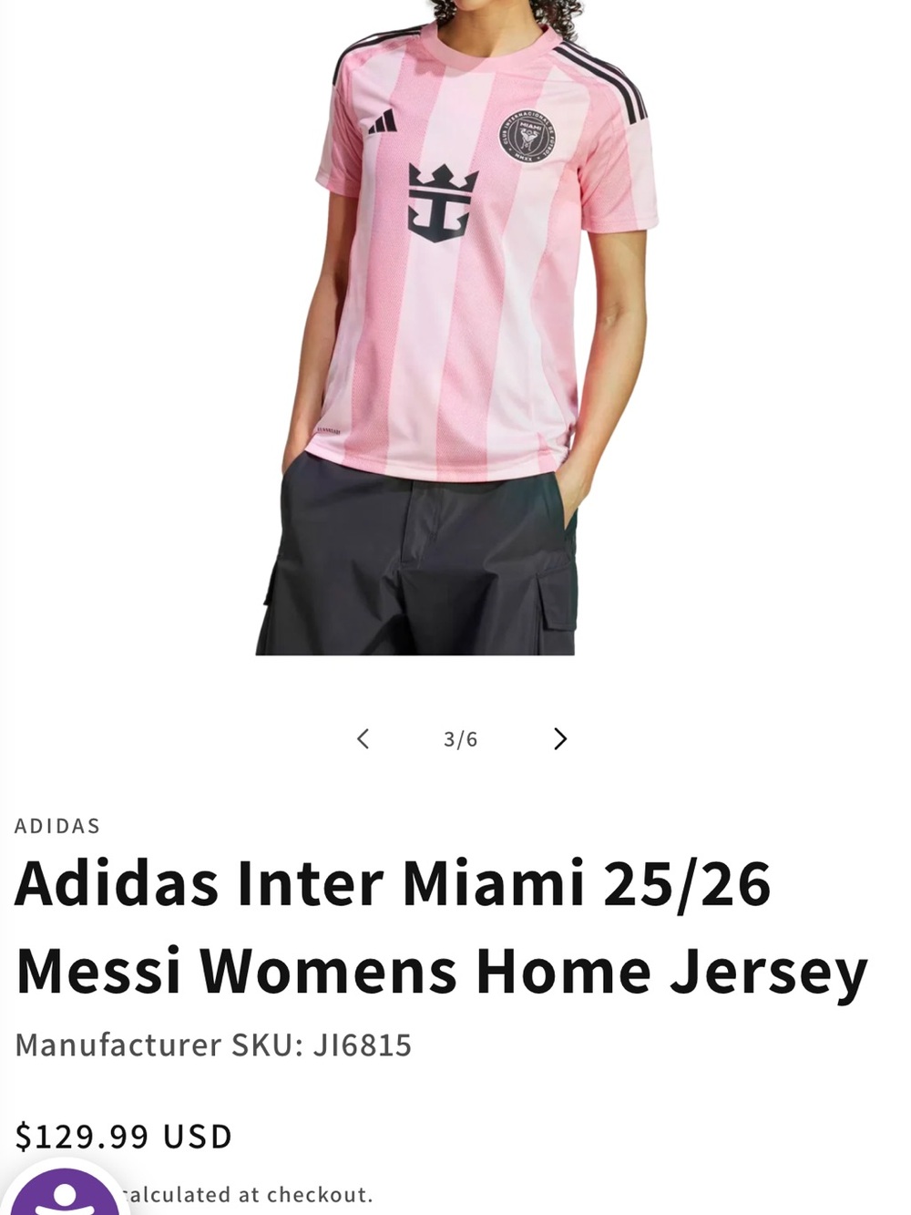 adidas Inter Miami women' Home Jersey in Pink with Black Accents Messi 10